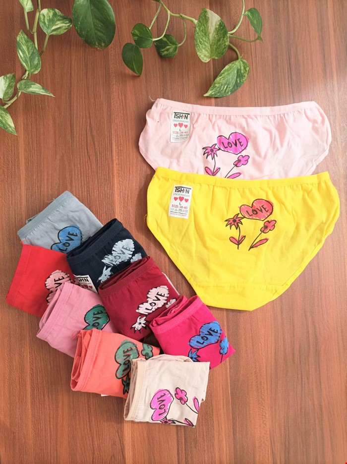 پک شورت پشت چاپی دخترانه طرح فلور  L/36-38