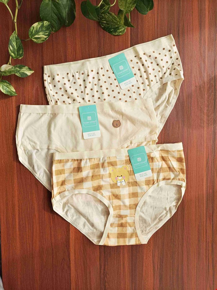 پک شورت نخی 3 تایی تدی عسلی سایز XXXL/48