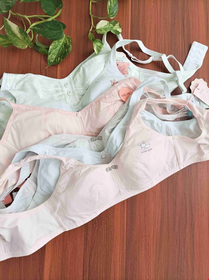 سوتین نخ پنبه دخترانه بدون فنر فری سایز